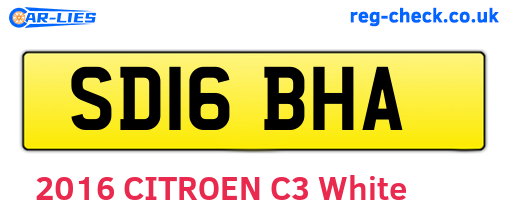 SD16BHA are the vehicle registration plates.
