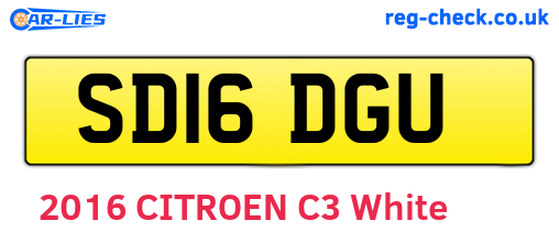 SD16DGU are the vehicle registration plates.