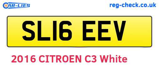 SL16EEV are the vehicle registration plates.
