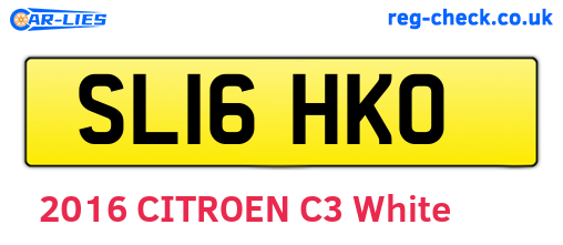 SL16HKO are the vehicle registration plates.