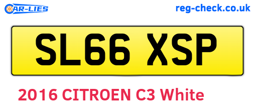 SL66XSP are the vehicle registration plates.
