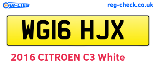 WG16HJX are the vehicle registration plates.