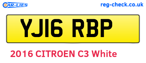 YJ16RBP are the vehicle registration plates.