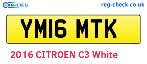 YM16MTK are the vehicle registration plates.