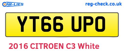 YT66UPO are the vehicle registration plates.