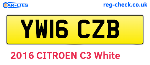 YW16CZB are the vehicle registration plates.