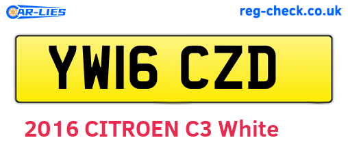 YW16CZD are the vehicle registration plates.