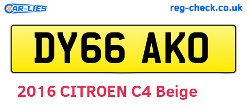 DY66AKO are the vehicle registration plates.