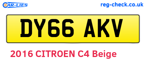 DY66AKV are the vehicle registration plates.