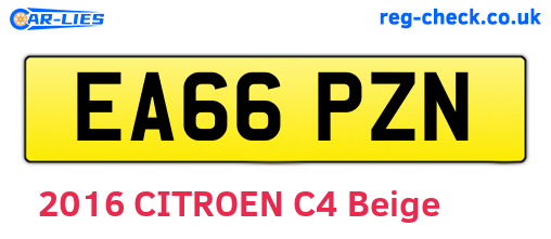 EA66PZN are the vehicle registration plates.