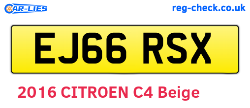 EJ66RSX are the vehicle registration plates.