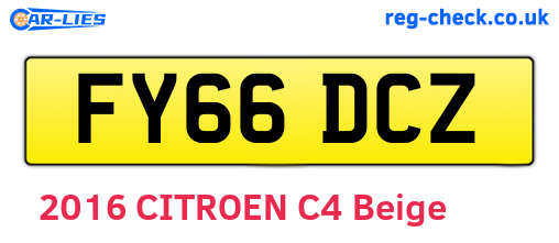 FY66DCZ are the vehicle registration plates.