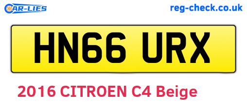 HN66URX are the vehicle registration plates.