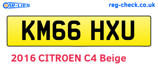 KM66HXU are the vehicle registration plates.