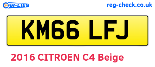 KM66LFJ are the vehicle registration plates.
