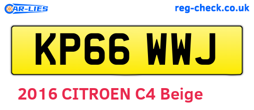 KP66WWJ are the vehicle registration plates.