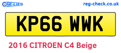 KP66WWK are the vehicle registration plates.
