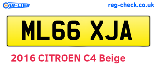 ML66XJA are the vehicle registration plates.