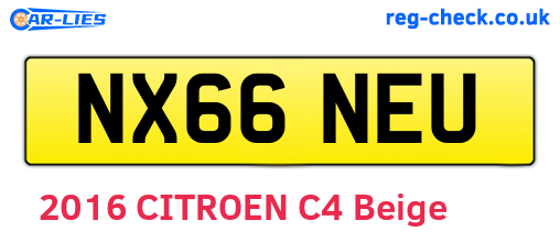 NX66NEU are the vehicle registration plates.