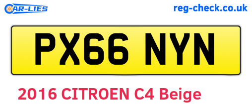 PX66NYN are the vehicle registration plates.