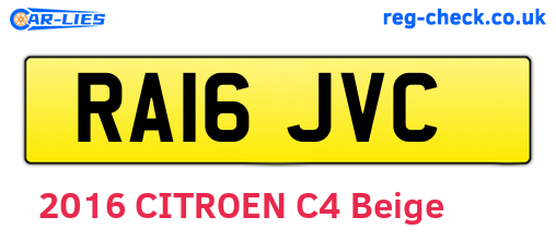 RA16JVC are the vehicle registration plates.