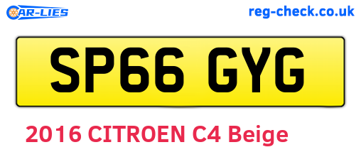 SP66GYG are the vehicle registration plates.