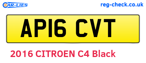 AP16CVT are the vehicle registration plates.