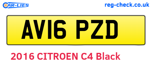 AV16PZD are the vehicle registration plates.