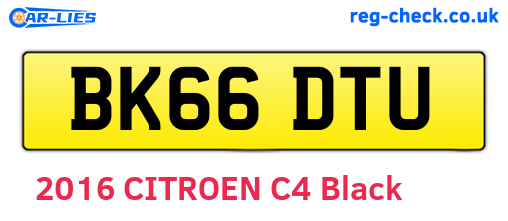 BK66DTU are the vehicle registration plates.