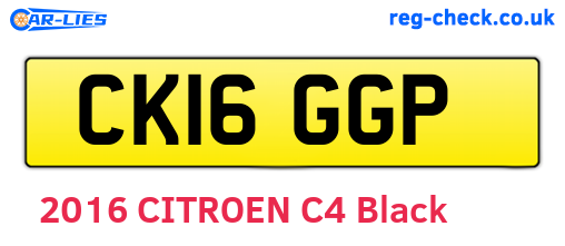 CK16GGP are the vehicle registration plates.