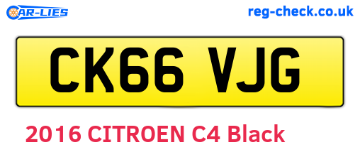CK66VJG are the vehicle registration plates.
