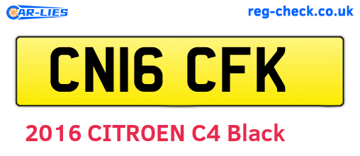 CN16CFK are the vehicle registration plates.