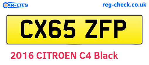 CX65ZFP are the vehicle registration plates.