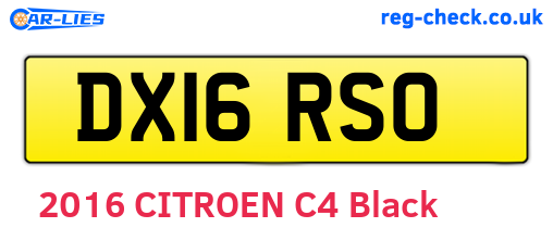 DX16RSO are the vehicle registration plates.