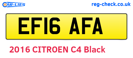 EF16AFA are the vehicle registration plates.