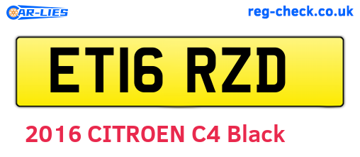 ET16RZD are the vehicle registration plates.