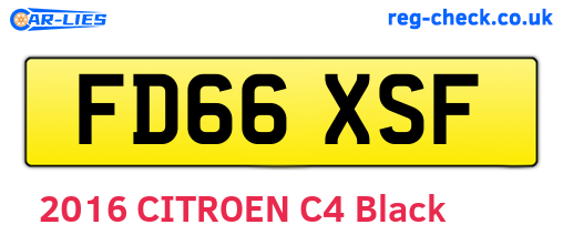 FD66XSF are the vehicle registration plates.