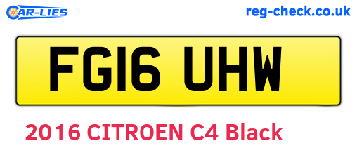 FG16UHW are the vehicle registration plates.