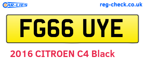 FG66UYE are the vehicle registration plates.