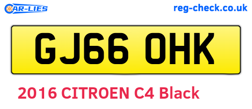 GJ66OHK are the vehicle registration plates.