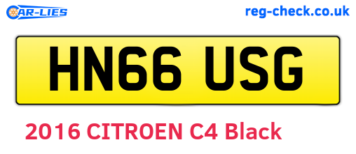 HN66USG are the vehicle registration plates.