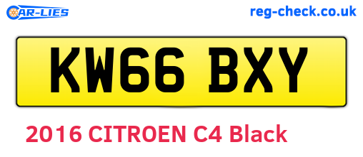 KW66BXY are the vehicle registration plates.