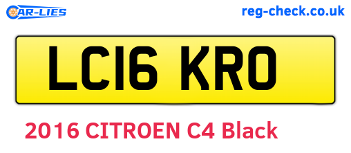 LC16KRO are the vehicle registration plates.