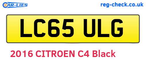 LC65ULG are the vehicle registration plates.