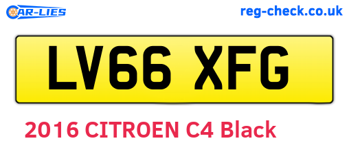 LV66XFG are the vehicle registration plates.