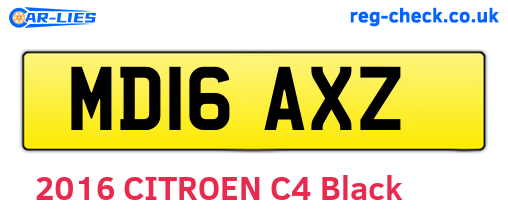 MD16AXZ are the vehicle registration plates.
