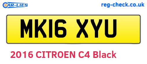 MK16XYU are the vehicle registration plates.