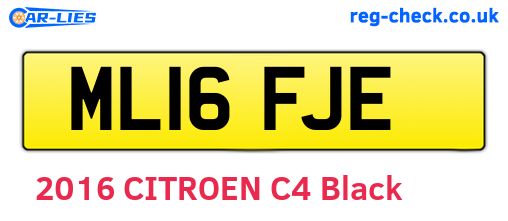 ML16FJE are the vehicle registration plates.