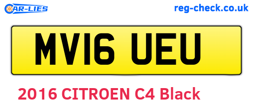 MV16UEU are the vehicle registration plates.