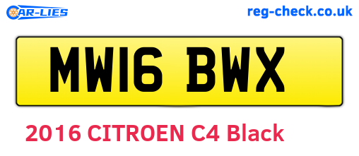 MW16BWX are the vehicle registration plates.